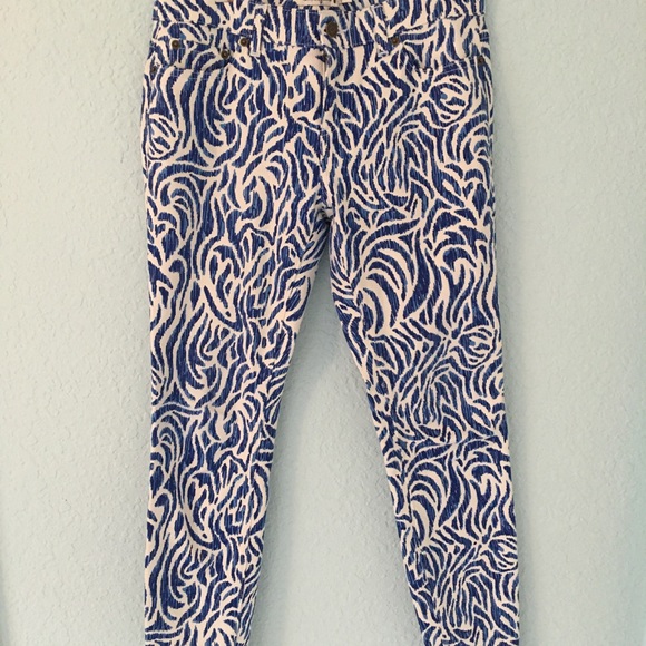 Vineyard Vines Skinny Leg Zebra Print Denim Size 6 - Picture 3 of 8